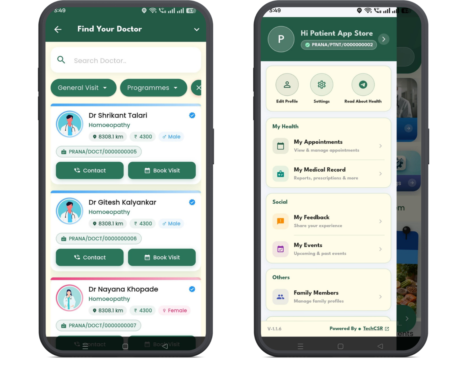 Health Center Mangement software for PRANA