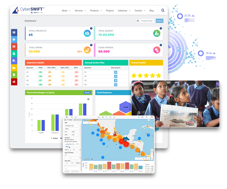 monitoring dashboard with a heat map and voluenttering events