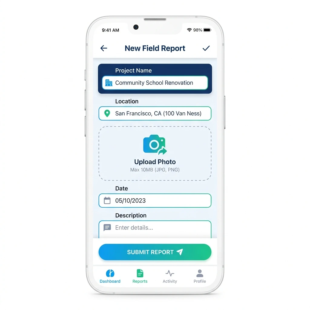 csr mobile app field report